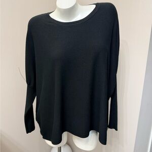 Altar'd State Crop Sweater Black  BoxyDolman Tight Sleeve Women Crew Neck Sz S/M
